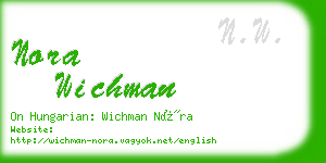 nora wichman business card